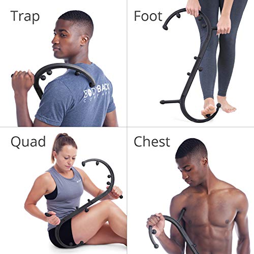 Body Back Buddy - USA Made FSA Eligible - Massage Stick & Buddy Classic Bundle, Trigger Point Massage Tools, Neck and Back Massagers, Massage Cane, Muscle Knot Remover (Black)