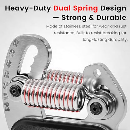 All-Metal Dual Spring Grip Strength Trainer, Forearm Strengthener, Hand Gripper Strengthener Adjustable Resistance(33-132Lbs) - Ideal for Grip Strength, Muscle Building, Recovery