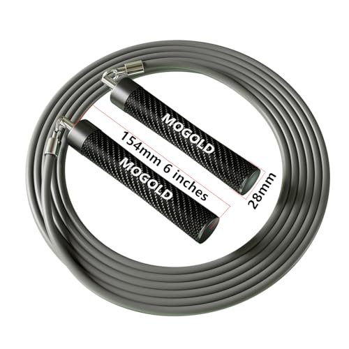 Weighted Jump Rope, 1LB - 3 Pre-Sized Lengths (M/L/XL) for Perfect Fit, No Adjustment Needed! Ergonomic Faux Leather Handle for HIIT, Strength, Cardio & Fat Burn