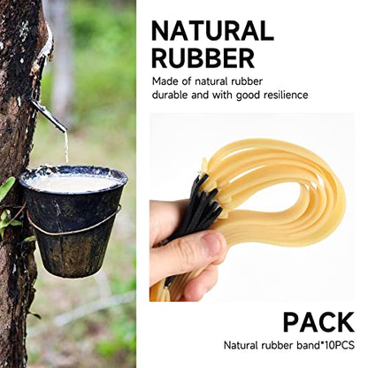 10 Packs Thickened 2.0mm Flat Rubber Slingshots Can Be Replaced With Elastic Bands, Suitable For Hunting Slingshots Catapults Together With Elastic Elasticity Bands For Outdoor Jungle Hunting
