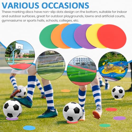 12 Pcs Non Slip Agility Markers Poly Spots, 4 Inch Floor Dots for Indoor and Outdoor Surfaces, Spot Markers for Sports Activities, Dance