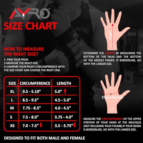 AYRO Workout Gloves for Men & Women – Gym Gloves for Men, Weight Lifting Gloves, with Wrist Support, Breathable Palm Padding, Non-Slip Grip – Ideal for Gym, Fitness, Cross Training, Cycling Gloves