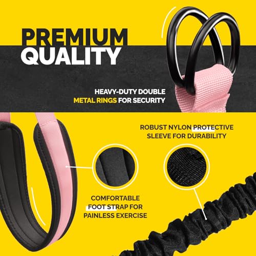 Pull Up Assistance Bands - 4 Heavy Duty Pull Up Bands with Adjustable Strap and Foot Rest - Stackable Pull Up Assist Band Set for Pull Up Bar - Resistance Bands for Pull Ups Chin Ups Strength Training - color: Pink