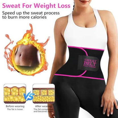 Waist Trainer for Women Lower Belly Fat, Waist Sweat Band for Women, Belly Band Sweat Belt, Stomach Wrap,Silver/Pink - size: Medium