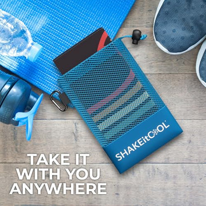 Extended Size Cooling Towel – Be Cool in Style - Heat Relief, Soft, Lightweight, Sun Protection, Easy Clean - Perfect for Biking, Hiking, Running, Yoga, Golf, Gardening - Retro Wave M - color: Retro Wave