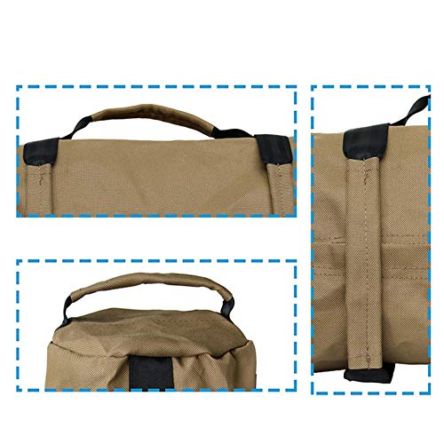 Weightlifting Training Sandbag Kettlebells Include 4pc Yoga Weight-Bearing Bags, Oxford Cloth Adjustable Weight Sandbag with Handles, Weightlifting Dumbbell for Home Training,Fitness,Yoga - color: Khaki