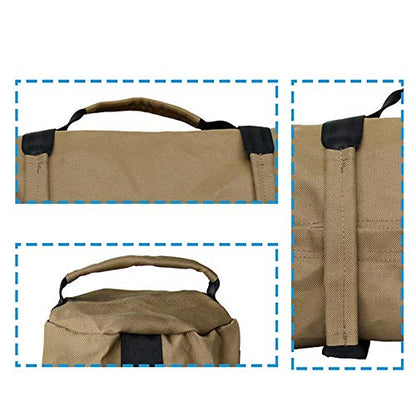 Weightlifting Training Sandbag Kettlebells Include 4pc Yoga Weight-Bearing Bags, Oxford Cloth Adjustable Weight Sandbag with Handles, Weightlifting Dumbbell for Home Training,Fitness,Yoga - color: Khaki