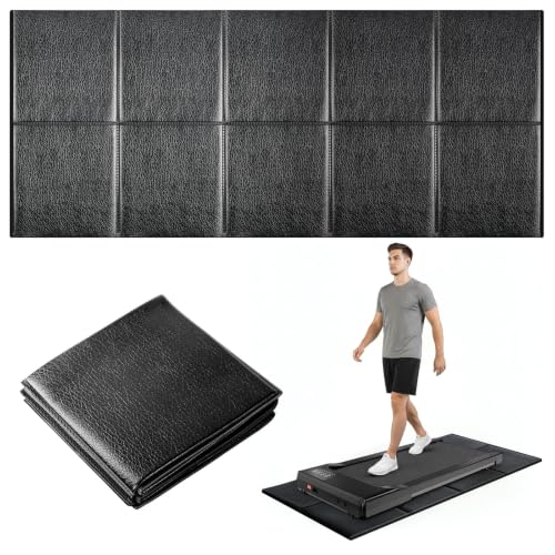 57" x 25" 6MM Thick Tailor-Made Walking Pad Mat for Carpet Hardwood Floors, Thick Foldable Treadmill Mat Carpet,Waterproof,Ordorless,No Slip,Noise Reduce,Shocking Absorbing,Rubber Foam Matt Equipment Floor Protector - size: 67"L x 25"W x 0.24"Th