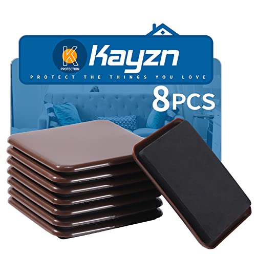 Furniture Sliders, 8pcs 4.7 inch Square Sliders for Furniture on Carpet, Heavy Duty Furniture Movers Sliders - Protect The Surface of Carpet, Easily Move Any Items!