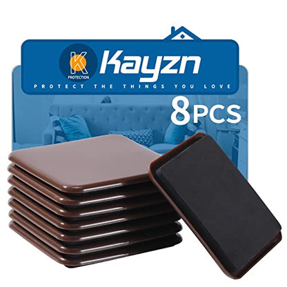 Furniture Sliders, 8pcs 4.7 inch Square Sliders for Furniture on Carpet, Heavy Duty Furniture Movers Sliders - Protect The Surface of Carpet, Easily Move Any Items!