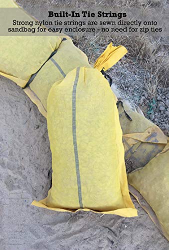 Sandbaggy - 14" x 26" Long-Lasting Sandbags - Yellow Color - Lasts 1-2 Yrs - Monofilament (Pack of 5) - size: Pack of 5