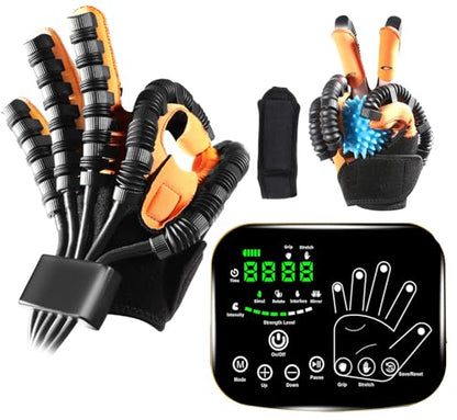 Rehabilitation Robot Gloves for Home, Robotic Hand Stroke Rehab, Finger Therapy Glove, 4 Training Modes Stroke Recovery Equipment for Hemiplegia (Left, S)