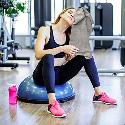 Microfiber Gym Towels, Super Absorbent & Quick Drying Sweat Towels for Fitness, Sports, Yoga, Workout, Sauna, Face & Equipment, Soft & Reusable,16x27 Inches, 6-Pack, Gray