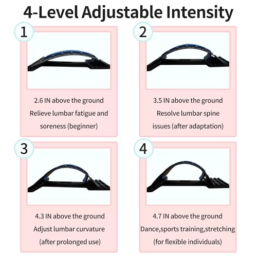 Back Stretcher,4 Level Lumbar Support Board, Spine Alignment Massager for Herniated Disc,Sciatica, Scoliosis,Upper & Lower Back Pain Relief (Blue)