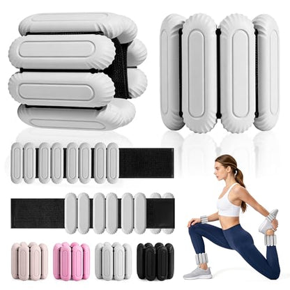 Wrist Weights for Women & Men, 2lb Silicone Wrist Ankle Weights - color: Grey
