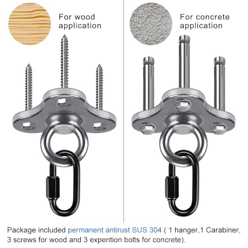 Dolibest Ceiling Anchor Mount for Yoga Swing Suspension, Resistance Band Wall Anchor, Body Weight Strength Training Systems, 2000LB Capacity, Stainless Steel,1PCS