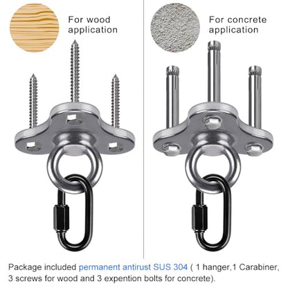 Dolibest Ceiling Anchor Mount for Yoga Swing Suspension, Resistance Band Wall Anchor, Body Weight Strength Training Systems, 2000LB Capacity, Stainless Steel,1PCS