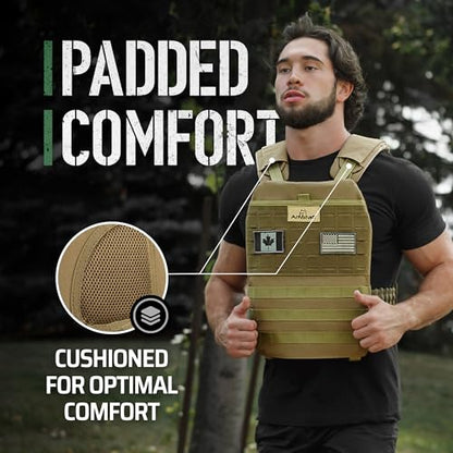 Amstaff Tactical Weighted Vest - Adjustable Weight Vests - Versatile Wearable Vest for Fitness Workouts, Strength and Endurance Training, Running - color: Green, style: 30 LB
