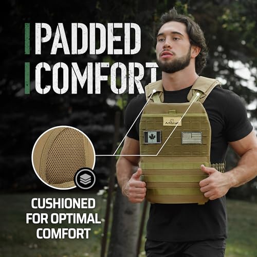 Amstaff Tactical Weighted Vest - Adjustable Weight Vests - Versatile Wearable Vest for Fitness Workouts, Strength and Endurance Training, Running - color: Multicam Green, style: 10 LB