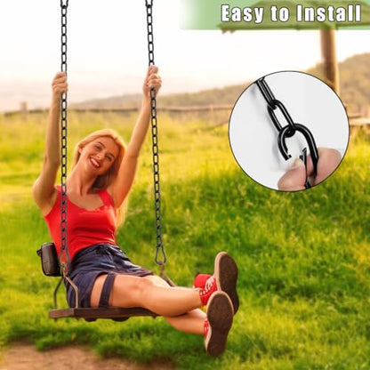 2 Pack Hanging Swing Chain with 4 Carabiners 44in, 660LB Capacity Heavy Duty Hammock Hardware Kit for Punching Bags, Swing Chairs, Indoor & Outdoor Gym (Black, 44in, 2pcs)
