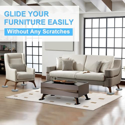 New Upgrade Furniture Movers Sliders: Multi-Surface Furniture Sliders - size: 5.8*4.3in Oval 8+8Pack