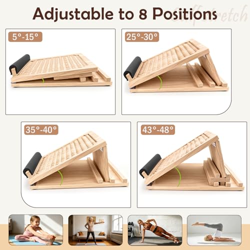 Wooden Slant Board, Incline Board for Leg Exercises, Slant Boards for Exercise – Ideal for Home Workout, Office Break, Yoga Session, Daily Calf Stretch and Full Leg Muscle Relaxation