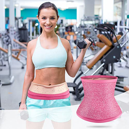 Geyoga Waist Trimmer Sweat Waist Trainer Wrap Stomach Wraps for Women Bodybuilding - color: Flesh Pink Inner, size: Medium