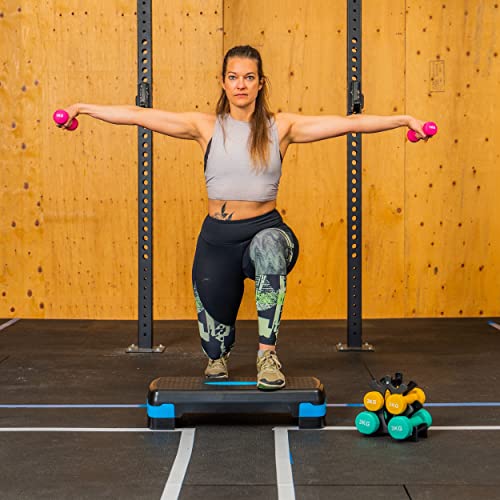PRISP Dumbbells Set with Rack - 3 Pairs of Neoprene Free Weights with Stand