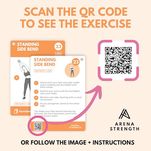 Workout Cards - Instructional Fitness Deck for Booty Band Workouts, Beginner Fitness Guide for Resistance Band Training Exercises at Home. Includes Workout Routines. - style: Dumbbell (Part 1)
