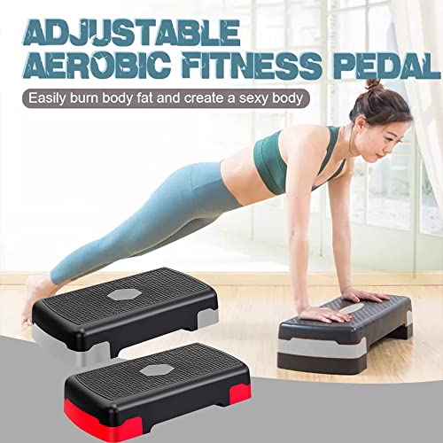 45Cm Adjustable Fitness Pedals Aerobic Step Platform Exercise Board for Home Yoga Pedal Fitness Equipment Exercise Aerobic Step - color: Gray