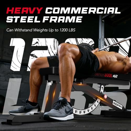 Weight Bench, 1200LBS Workout Bench with Leg Extension/Curl and Preacher Curl Attachment, Flat Incline Decline Weight Bench for Home Gym - Bench3000 Max
