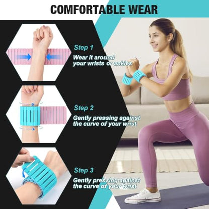 2 Pcs Adjustable Magnetic Ankle & Wrist Weights for Women & Men - 1lb Each, Perfect for Jogging, Swimming, Yoga, Cardio & Pilates