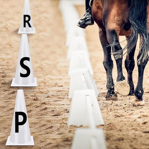 Horse Dressage Cones - Dressage Markers Equipment, Horse Training Sports Cone with Letters | Dressages Letters, Durable PP Material, Equestrian Athletes Events, 23x14cm