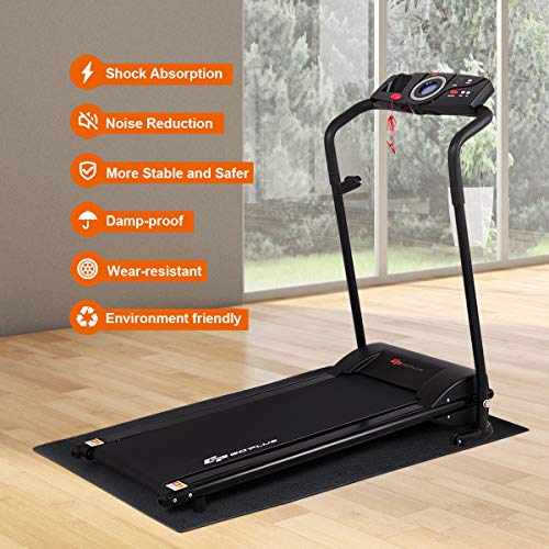 Goplus Thicken Treadmill Mat for Hardwood Floors High Density Waterproof PVC, Floor Protector Pad for Exercise Equipment for Home and Gym Use, Large Size - style: 5' x 2' x 0.2''