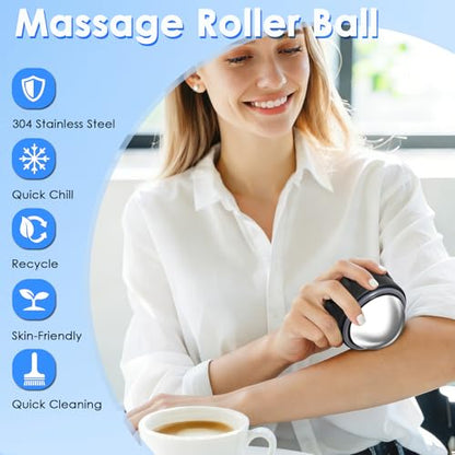 Massage Ice Roller Ball - Cold & Heat Therapy Roller for Deep Tissue Massage Pain Relief, Plantar Fasciitis Roller (Set of Three) - color: Set of 3