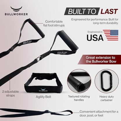 Bullworker ISO-FLO Suspension Trainer Straps, Portable Home Gym for Full Body Strength Training, Isometric Exercise Equipment and Self Resistance Band, Cable Machine for Chest, Arms, & Back Workouts