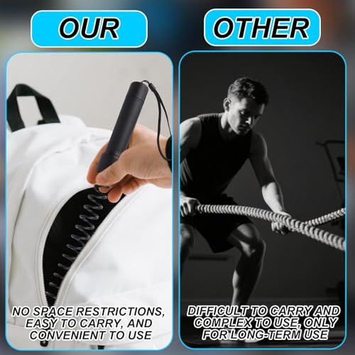 2pcs Cordless Battle Rope for Home Gym, Portable Ropeless Jump Weighted Exercise Crossrope Workout Flow Cross Cord Equipment for Training Strength HIIT Arms Chest Legs Fitness Enthusiasts Gifts