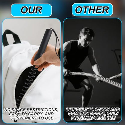 2pcs Cordless Battle Rope for Home Gym, Portable Ropeless Jump Weighted Exercise Crossrope Workout Flow Cross Cord Equipment for Training Strength HIIT Arms Chest Legs Fitness Enthusiasts Gifts
