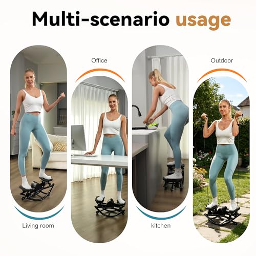 Rock Steppers for Exercise at Home, Portable Mini Stair Stepper with Resistance Bands, Gentle on Knees for Full Body Home Workout & Low-Impact Balance Board, Aerobic Workout Machine Fitness Equipment