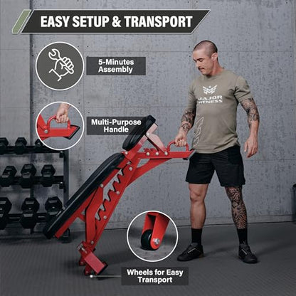 MAJOR FITNESS Weight Bench, Adjustable Workout Bench for Strength Training, Bench Press, and Full-Body Workouts for Home Garage Gym