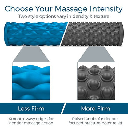 Teeter Massage Foam Roller - Textured for Deep Tissue Muscle Relief to Boost Recovery, Flexibility, Mobility - Back Pain Relief, Sports Massage, Myofascial Release