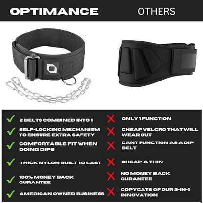 2-in-1 Multi Purpose Weight Lifting Belt & Weighted Dip Belt - Functional Exercise, Strength Training, Powerlifting, Deadlift, Squat, Olympic Lifts - Weighted Dips, Chin-ups, Pull-ups 100% Nylon - color: Gray, size: Medium