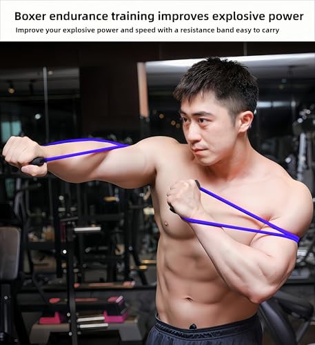 𝘀𝗮𝗻𝘀𝗲𝗻𝘄𝗮𝗻𝘄𝗼 Boxing Resistance Bands for Speed, Strength – Ideal for Fighters, Fitness Enthusiasts to Enhance Combat Techniques and Home Training with Varied Resistance Levels - color: Blue