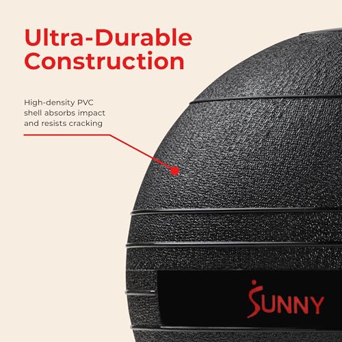 Sunny Health & Fitness Ultra-Durable Slam Ball, Sand Filled No-Bounce Core, Non-Slip Grip – Available in 10–50 lbs - style: 10lbs