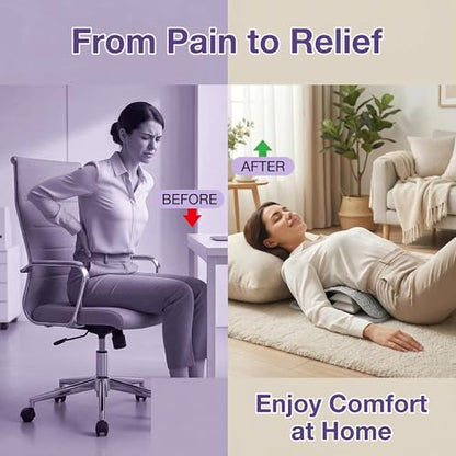 Lumbar Support Board, Lower Back Stretcher for Lower Back Pain Relief Back Cracker with Adjustable Airbag Lumbar Spine Stretcher Spine Decompression Devices, Women Men Lumbar Board for Back