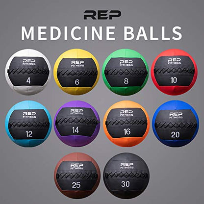REP Weighted Slam Balls for Home Gym Fitness | 5-30 lb Soft Textured Medicine Ball Sizes | Heavy Sand-Filled Workout Weights for Strength, Core Training, Crossfit, Conditioning & Slam Ball Exercises - style: 30 lbs