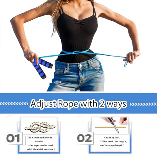 Ponydash Jump Rope, Jump Ropes for Kids, 2 Pack Kids Jump Rope Lightweight &Adjustable &Durable jumping rope for Fitness-Speed Jump Rope for Women Men Youth, Foam Grips Handles for, Workout