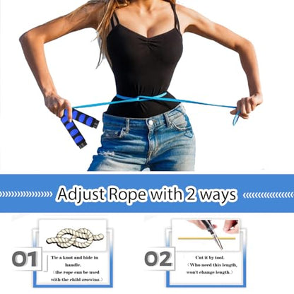 Ponydash Jump Rope, Jump Ropes for Kids, 2 Pack Kids Jump Rope Lightweight &Adjustable &Durable jumping rope for Fitness-Speed Jump Rope for Women Men Youth, Foam Grips Handles for, Workout