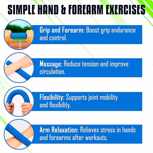 Flex Bars Training Kit with Hand Therapy Ring and Finger Exerciser - 4 Resistance Bars Set for Elbow Therapy and Grip Strength - Relieves Tennis Elbow Pain - Flex Bars for Physical Therapy