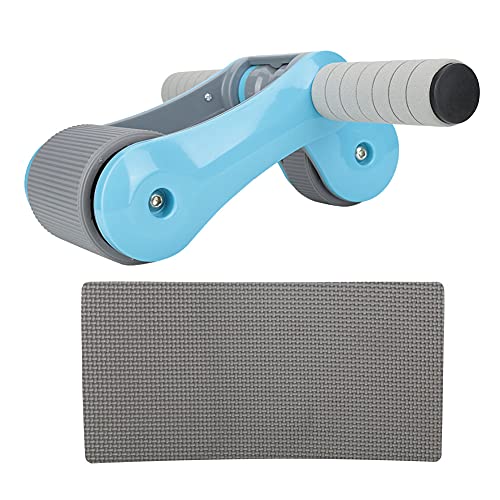 2 Wheels Ab Roller Wheel, Abdominal Muscle Exerciser, Dual - Wheel Core Trainer with Knee Pad for Home Gym, Stable Aluminum Alloy ABS Design for Full - Body Workout - color: Blue